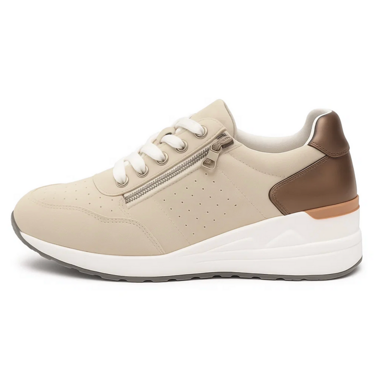 Chaussures de sport : Baskets Femme Tendance Confortables en Denim dans Blanc de Marche Lino
