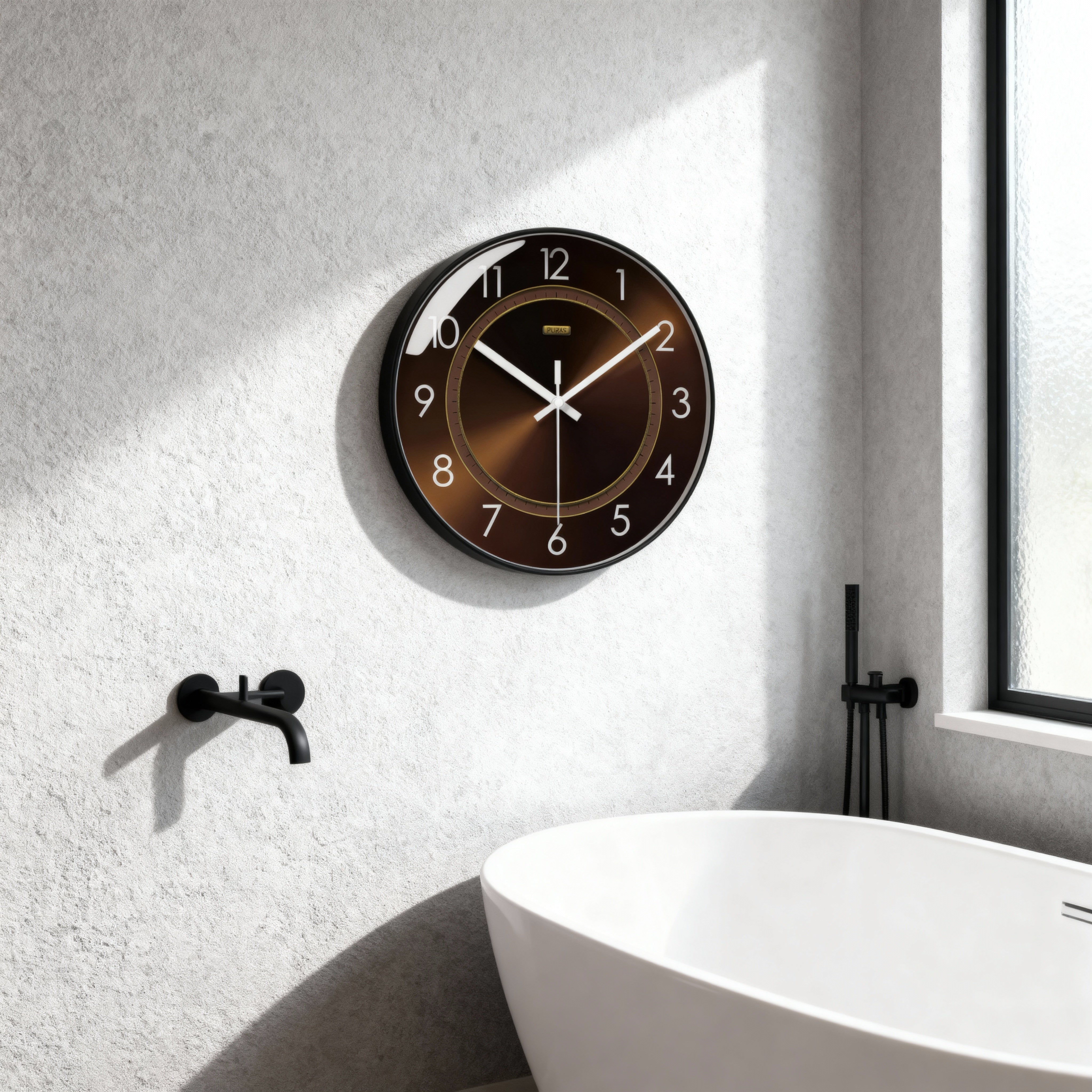 Horloges murales : Horloge Murale Design en Verre Accessoire De Salon dans de Marche Lino