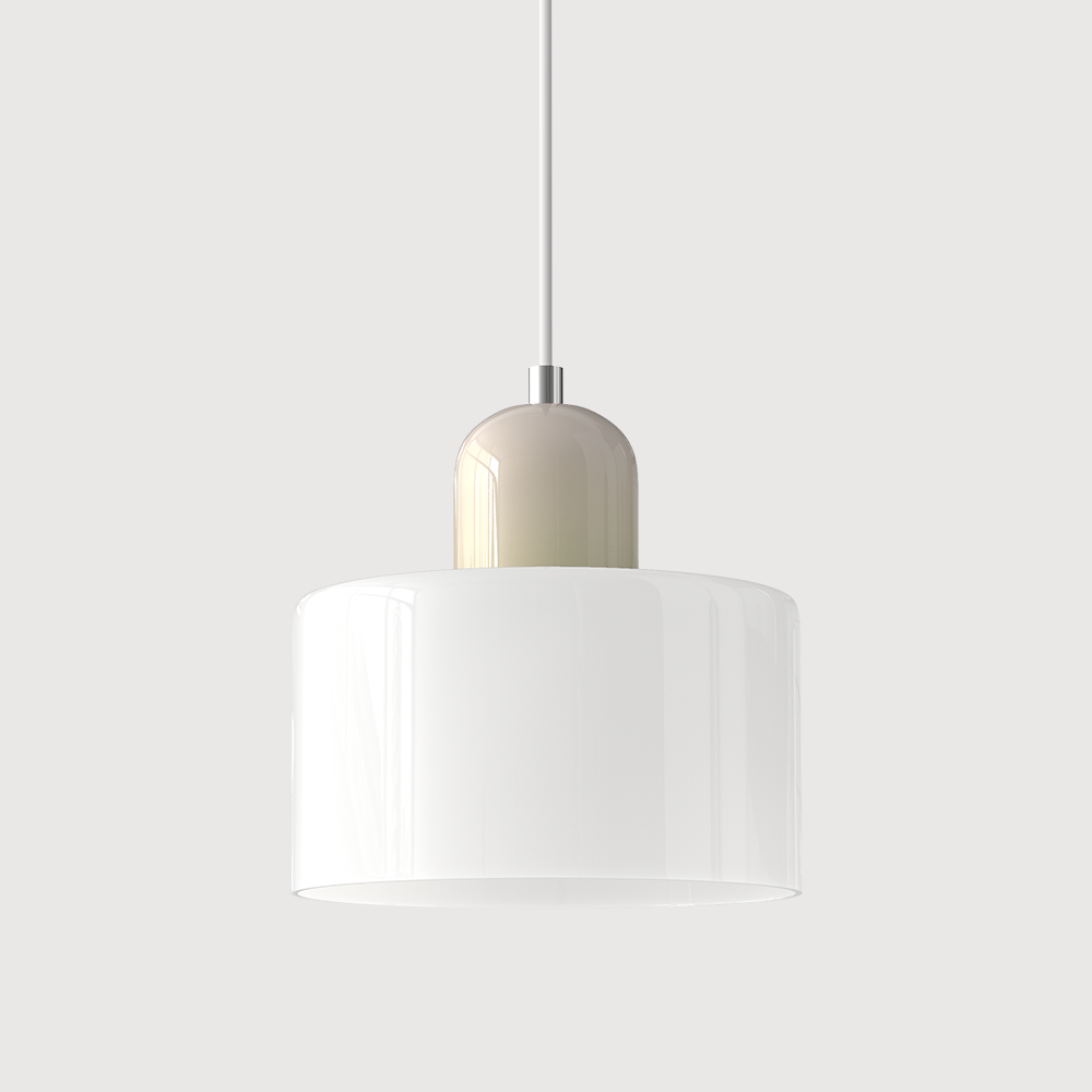 Suspension Bauhaus en Verre Coloré - Hauteur Ajustable