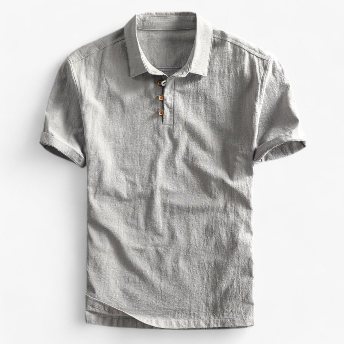 Men's Top Clothes : Polo Homme en Lin Respirant - Coupe Droite pour l'Été dans Grigio de Marche Lino