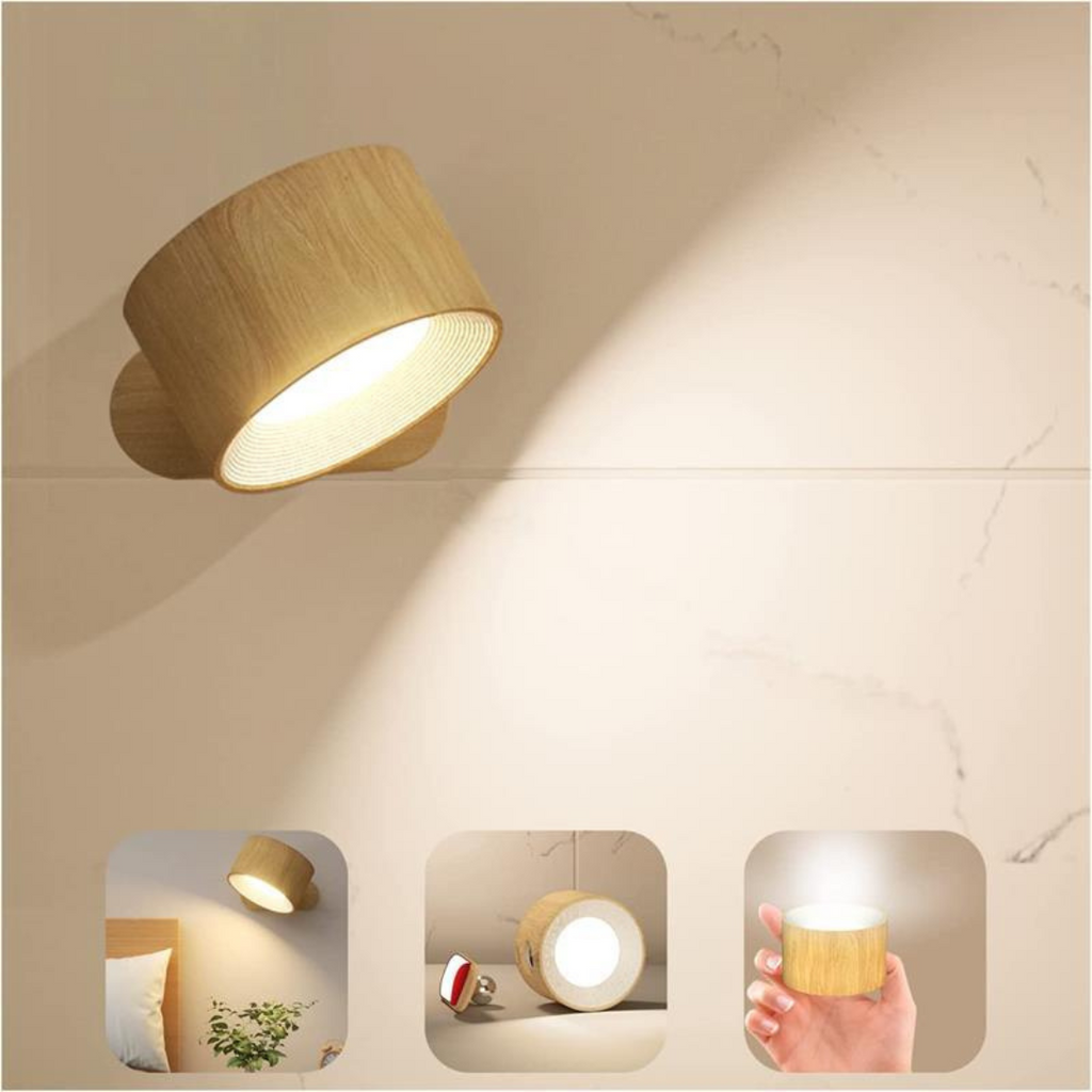 Applique Murale Sans Fil à 360°, Rechargeable Dentelle en Dentelle