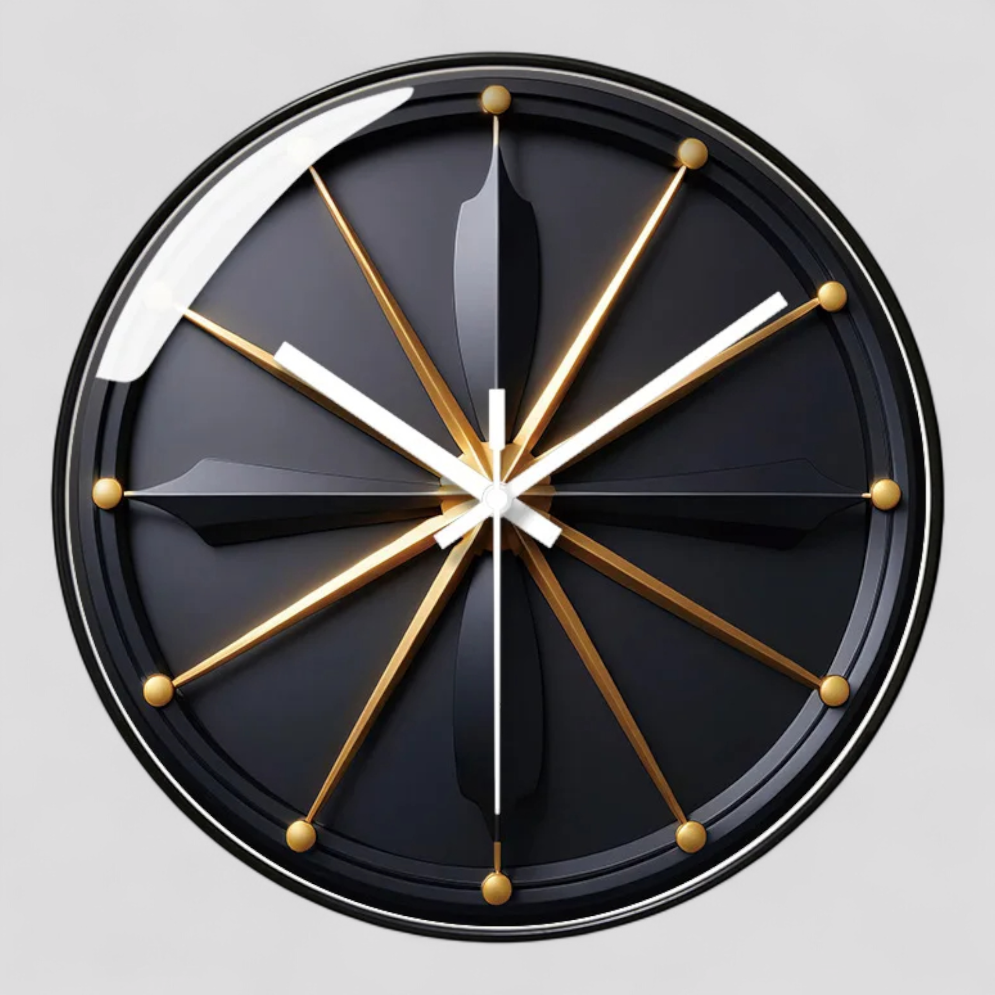 Horloges murales : Horloge Murale Silencieuse au Design Verre dans Noir de Marche Lino
