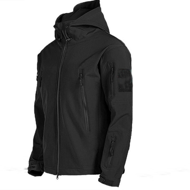 Kleding en accessoires > Kleding > Kledingsets : Ensemble Outdoor Homme - Veste d'Hiver Matelassée avec Capuche et Pantalon Cargo dans Veste Matelassée Noir de Roselva