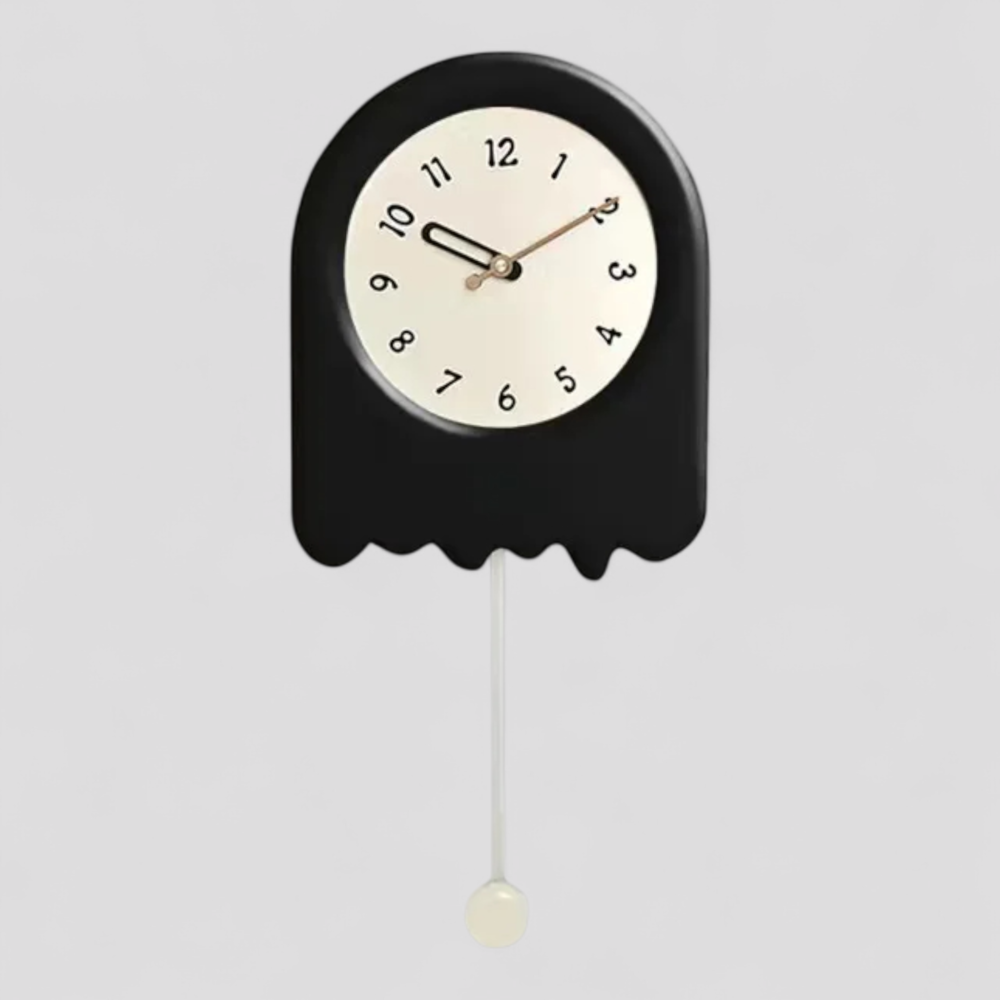 Horloges murales : Horloge Murale Ronde en Bois Décoration Salon dans Noir 25x58.5cm de Marche Lino