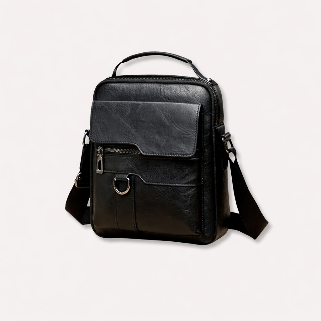 Sac à bandoulière en Cuir Véritable Noir pour Femme - Élégant & Compact