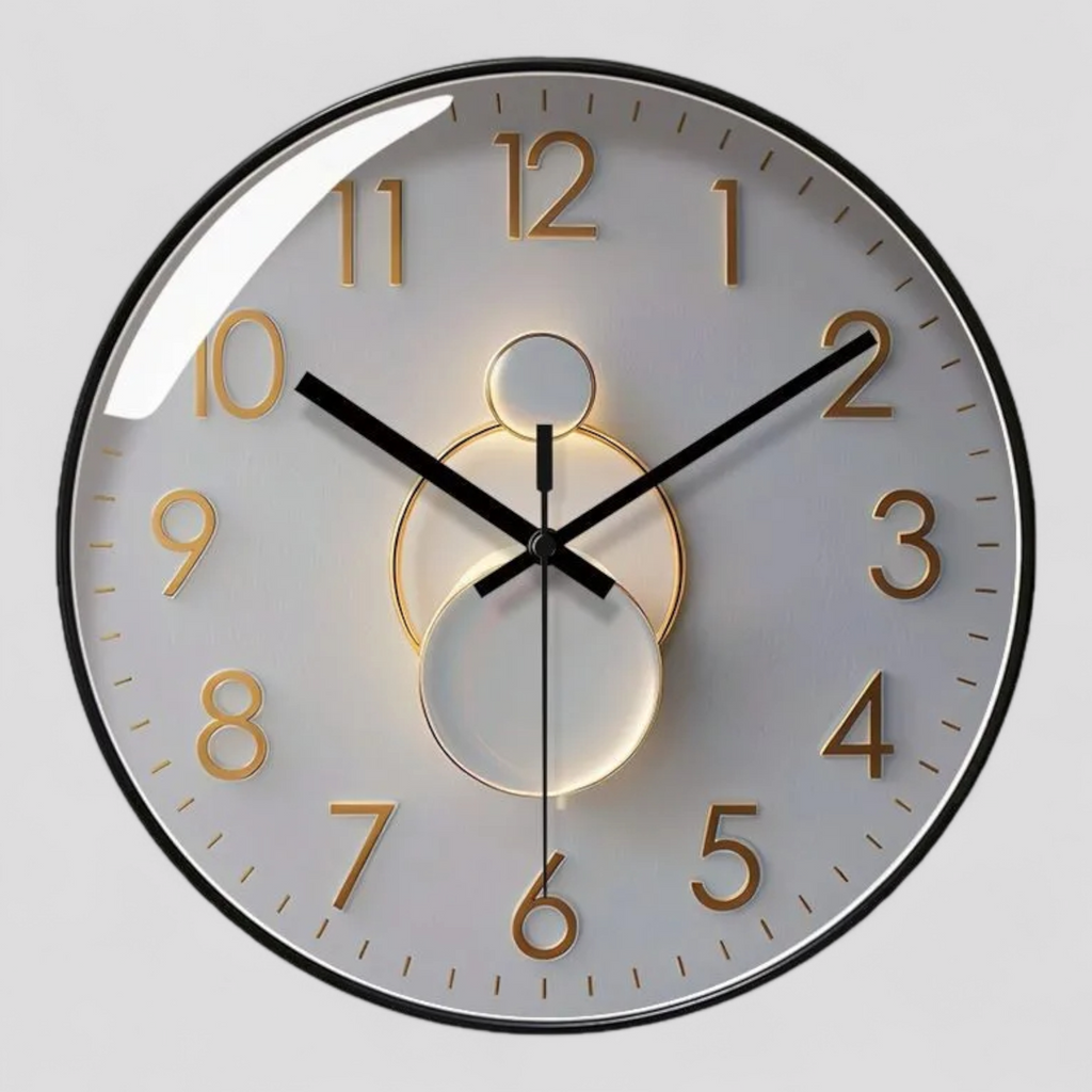 Horloge Murale Moderne Silencieuse Métal – 12 Pouces