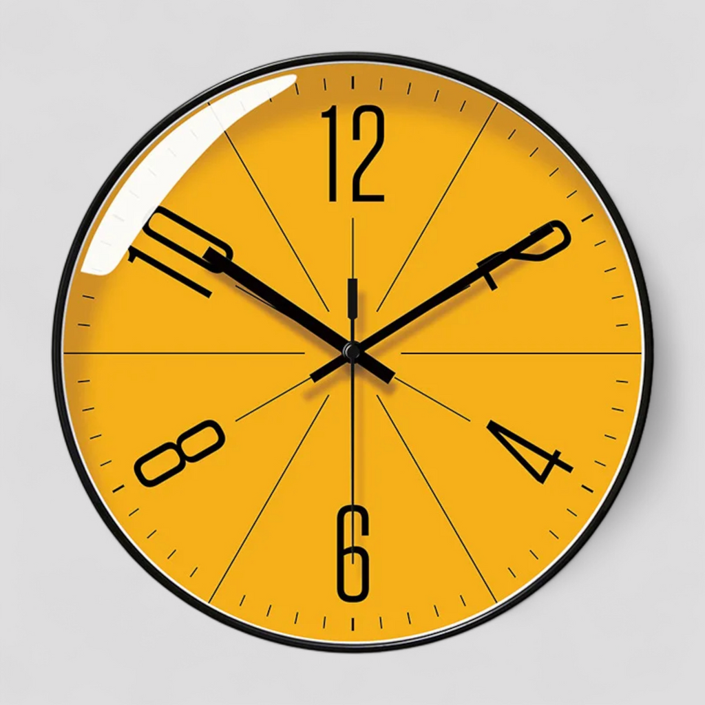 Horloge Murale Jaune Verre