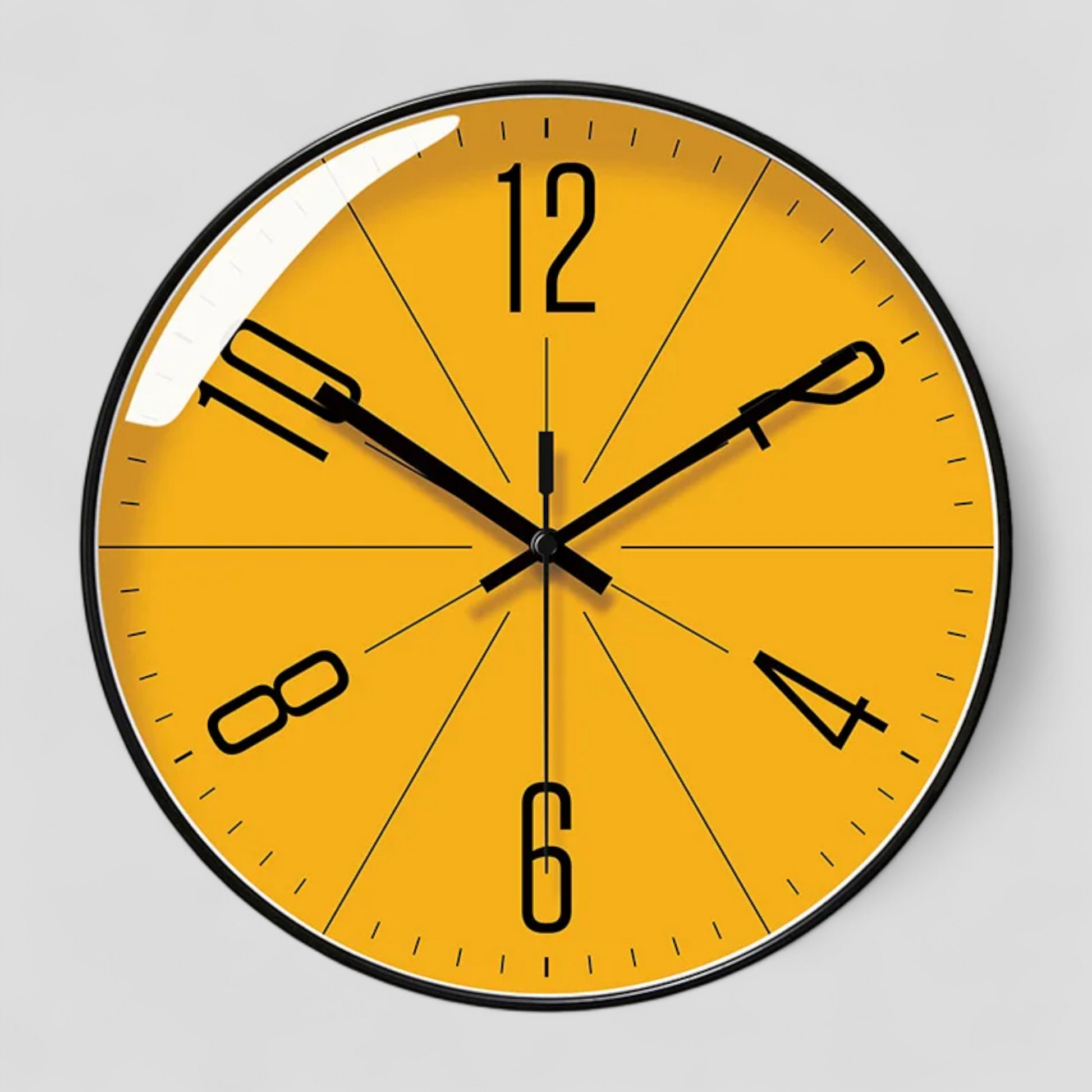 Horloge Murale Jaune Verre