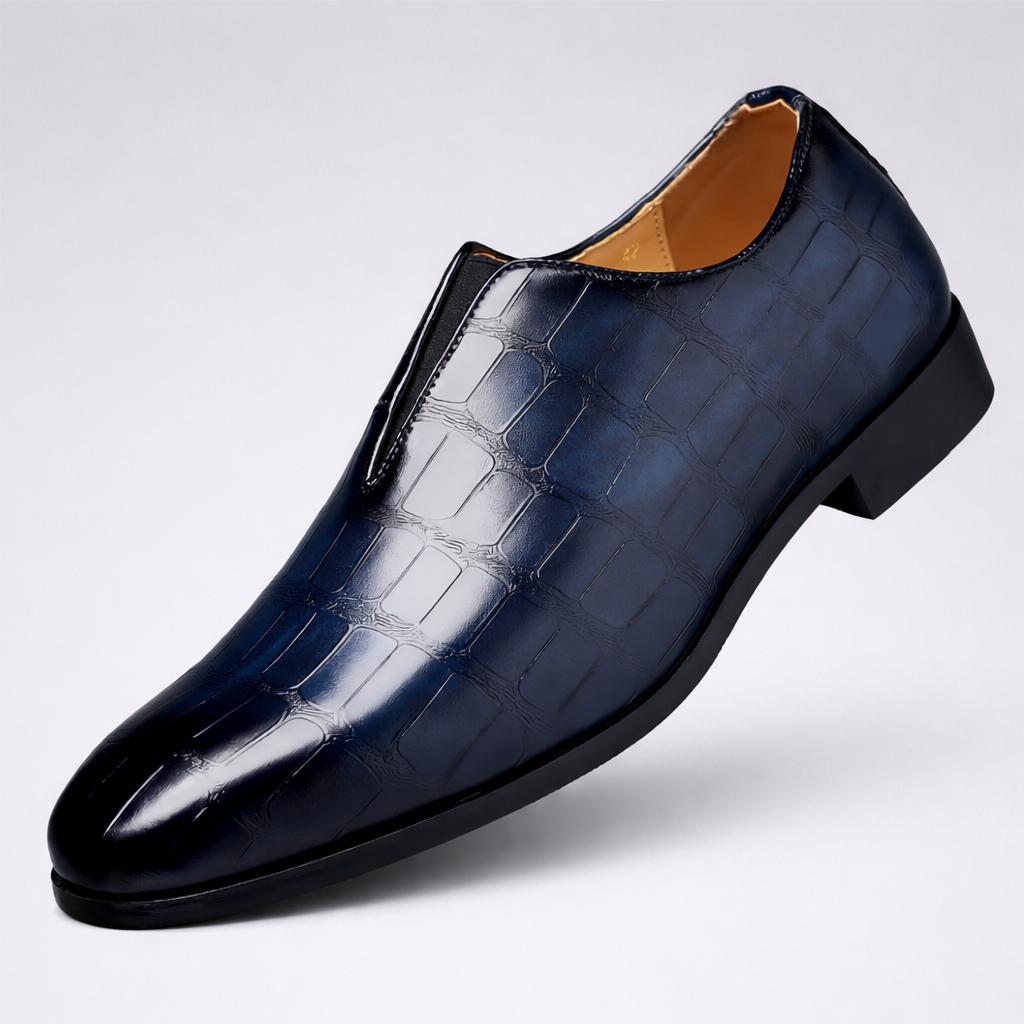 : Chaussure Homme Habillée - Pour la Ville, le Bureau et Soirées dans Bleu de Marche Lino