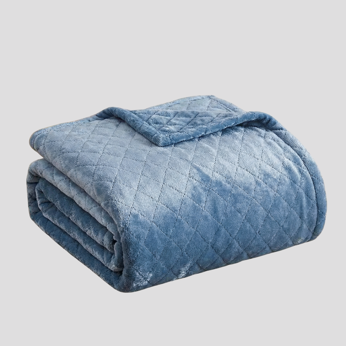 Literie : Couverture Douce en Velours pour Lit Ou Canapé dans Bleu de Marche Lino