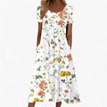 Robe Longue Florale Boho Femme avec Cache-maillot Intégré pour la Plage et la Mer