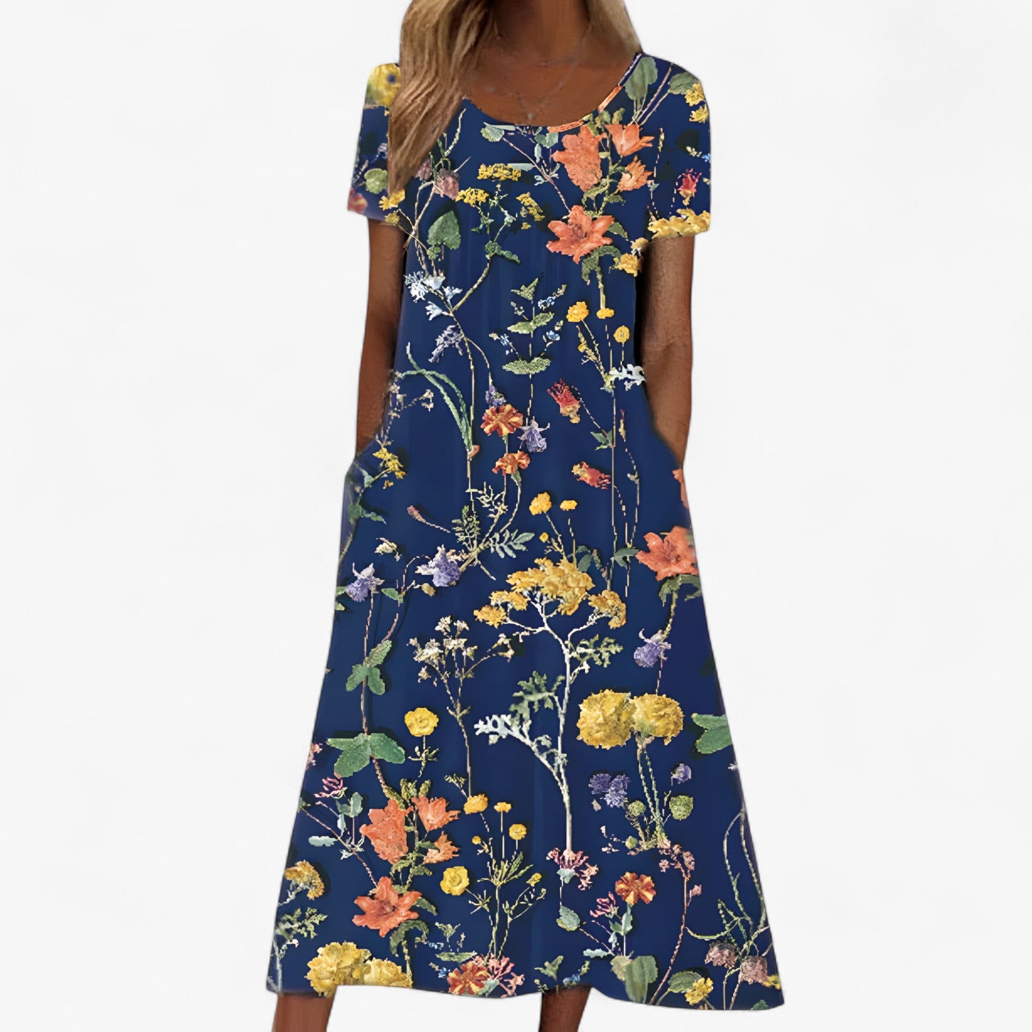 Robe Longue Florale Boho Femme avec Cache-maillot Intégré pour la Plage et la Mer