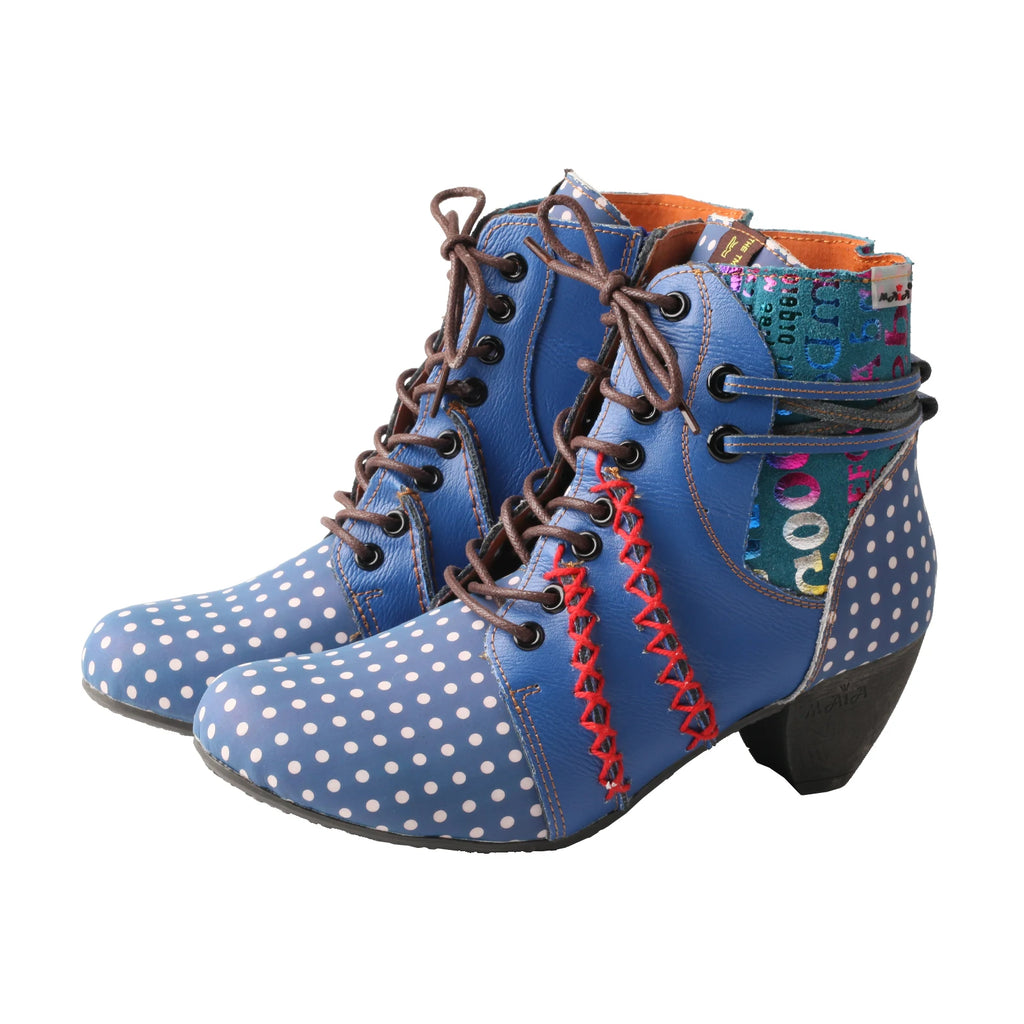 Bottes Femme Élégantes à Pois Multicolores 14