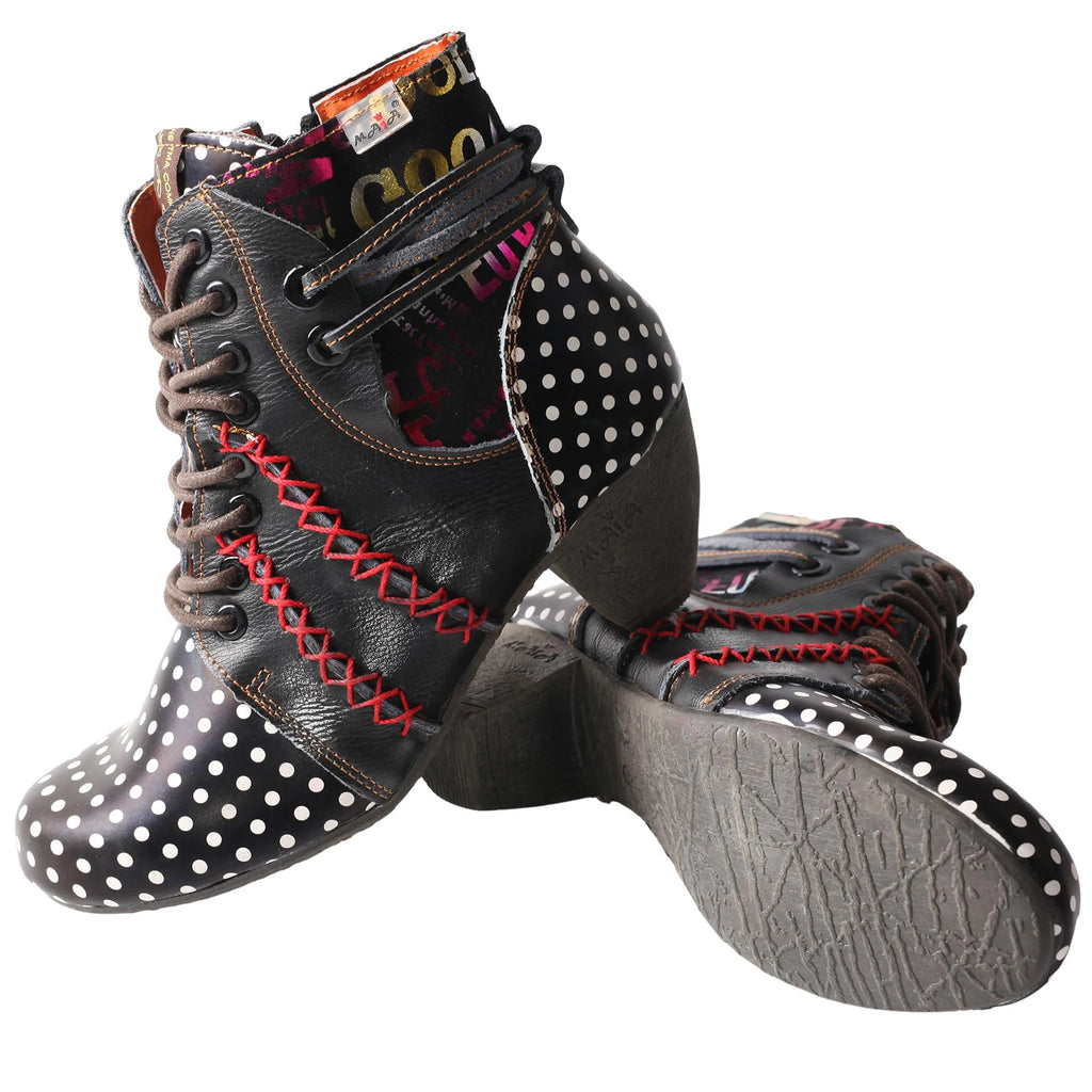 Bottes Femme Élégantes à Pois Multicolores 2