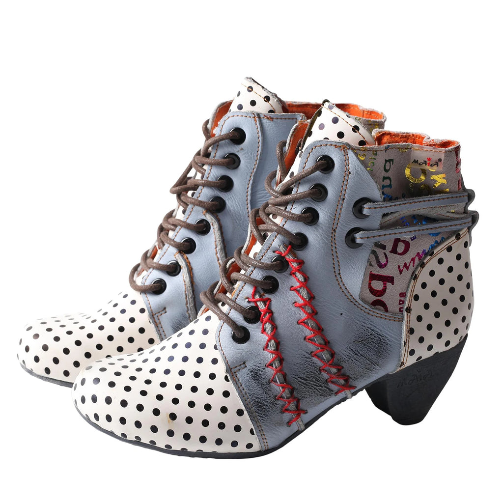 Bottes Femme Élégantes à Pois Multicolores 7