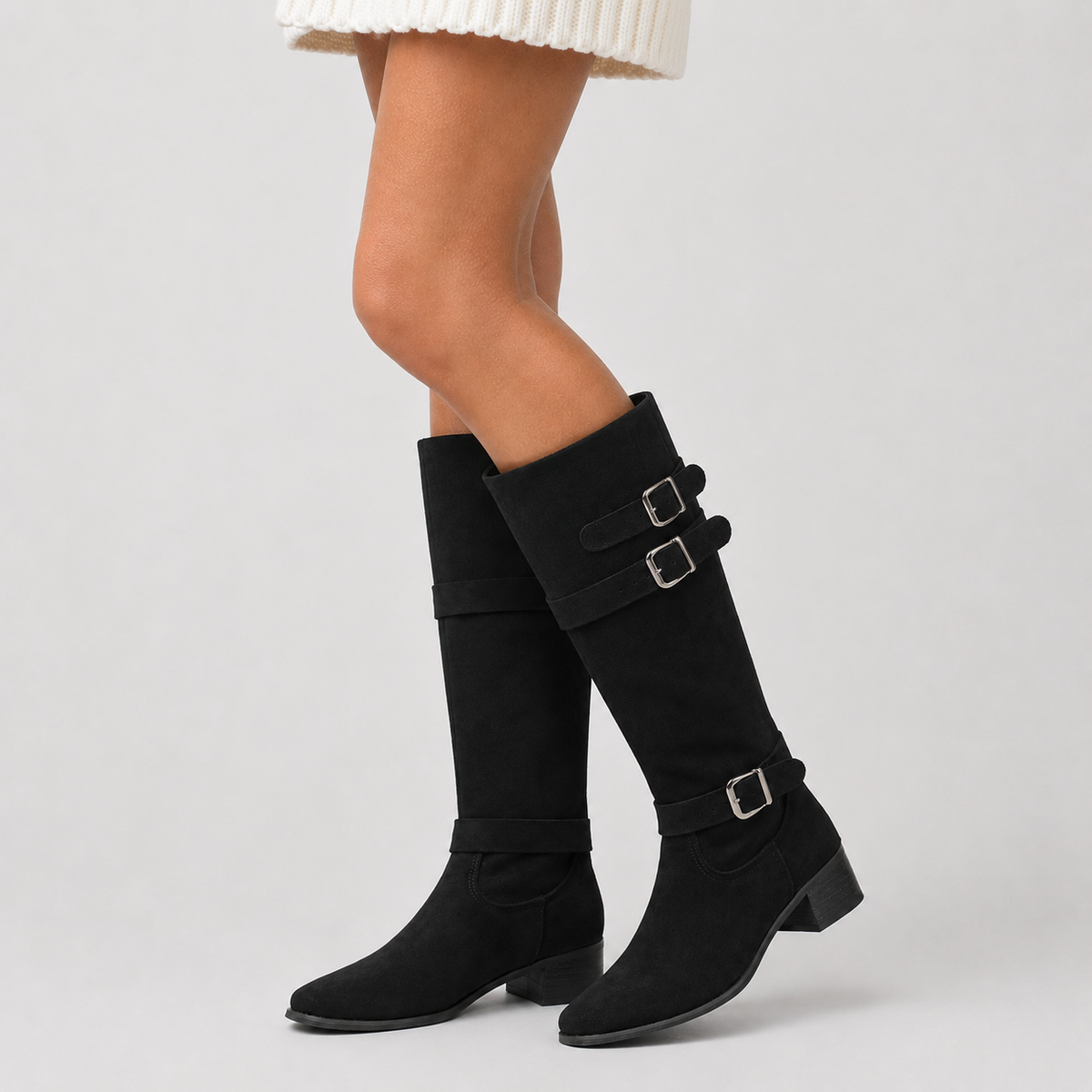 Bottes pour femmes : Bottes Femme Hautes à Talons Épais dans de Marche Lino