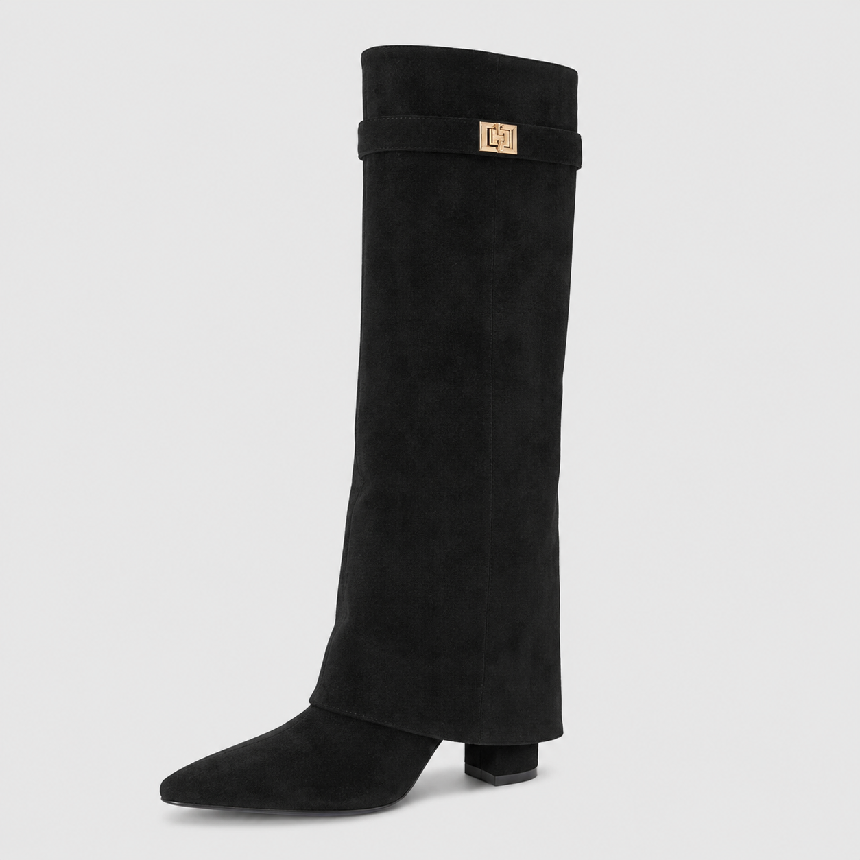 Bottes pour femmes : Bottes hautes élégantes en daim pour femme - Plusieurs couleurs et tailles dans Noir de Marche Lino