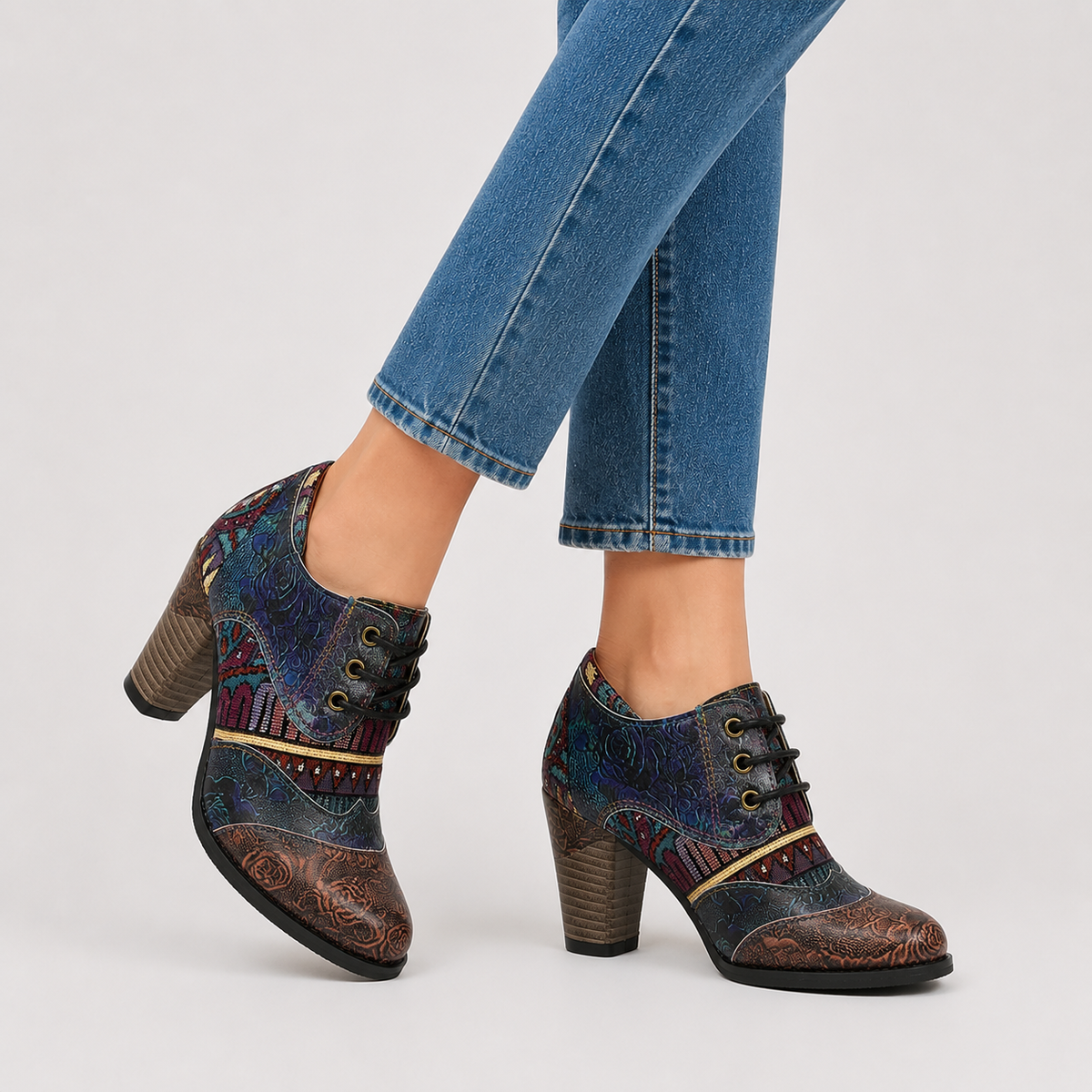 Bottes pour femmes : Bottes Femmes Bohème Courtes Cuir - Qualité Premium dans de Marche Lino