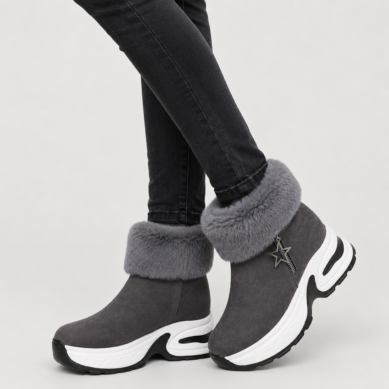 Bottes pour femmes : Bottes Hiver Femme Confortables avec Doublure Douce Métal en Dentelle dans de Marche Lino