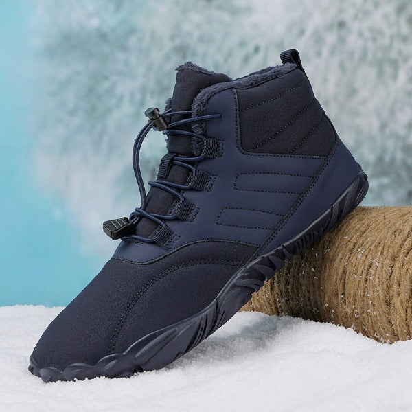 Bottes pour femmes : Bottes Hiver Femme Antidérapantes Noires dans Bleu de Marche Lino