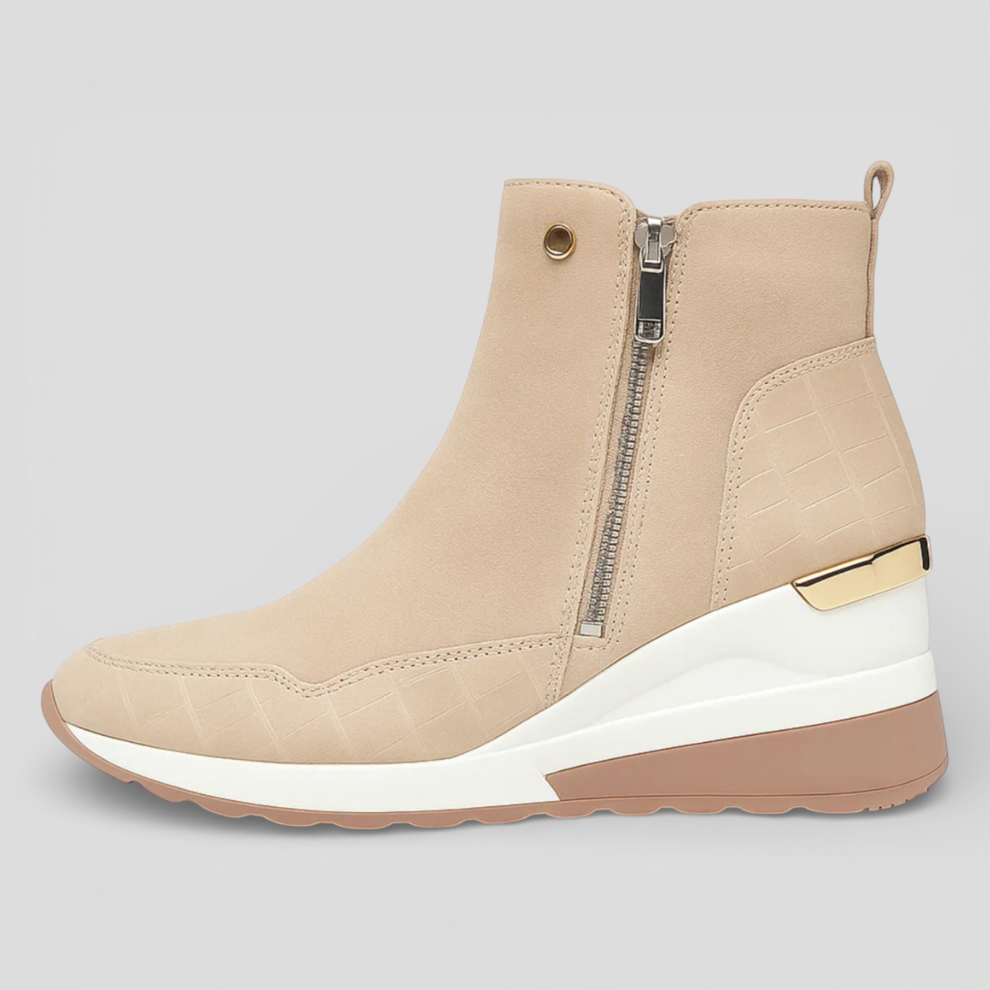 Bottes Noires Femme à Semelle Compensée Cuir
