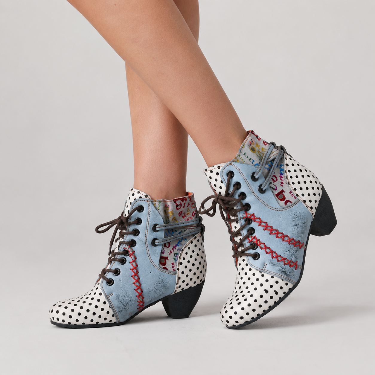 Bottes pour femmes : Bottes à pois pour femme dans de Marche Lino