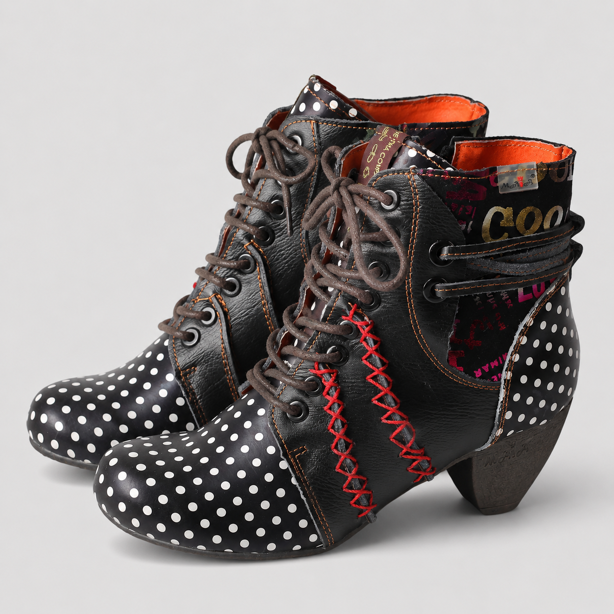 Bottes pour femmes : Bottes à pois pour femme dans de Marche Lino