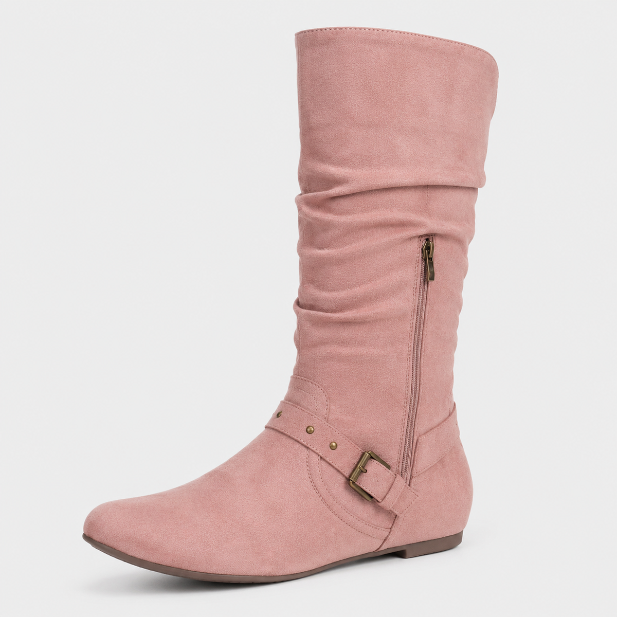 Bottes pour femmes : Bottines Femme Vintage à Talons Plats dans Rose de Marche Lino