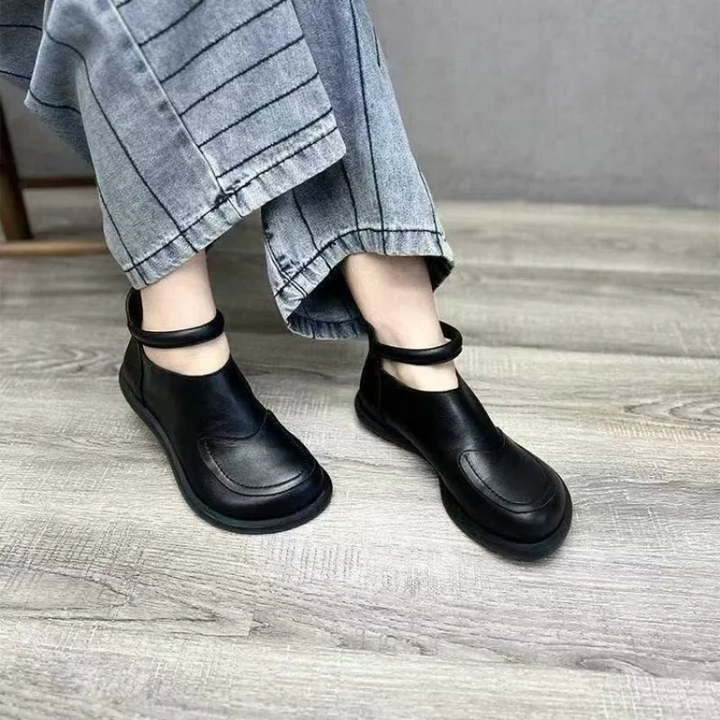 Bottines Noires Femme Décontractées en Cuir 3