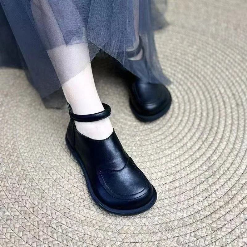 Bottines Noires Femme Décontractées en Cuir 4