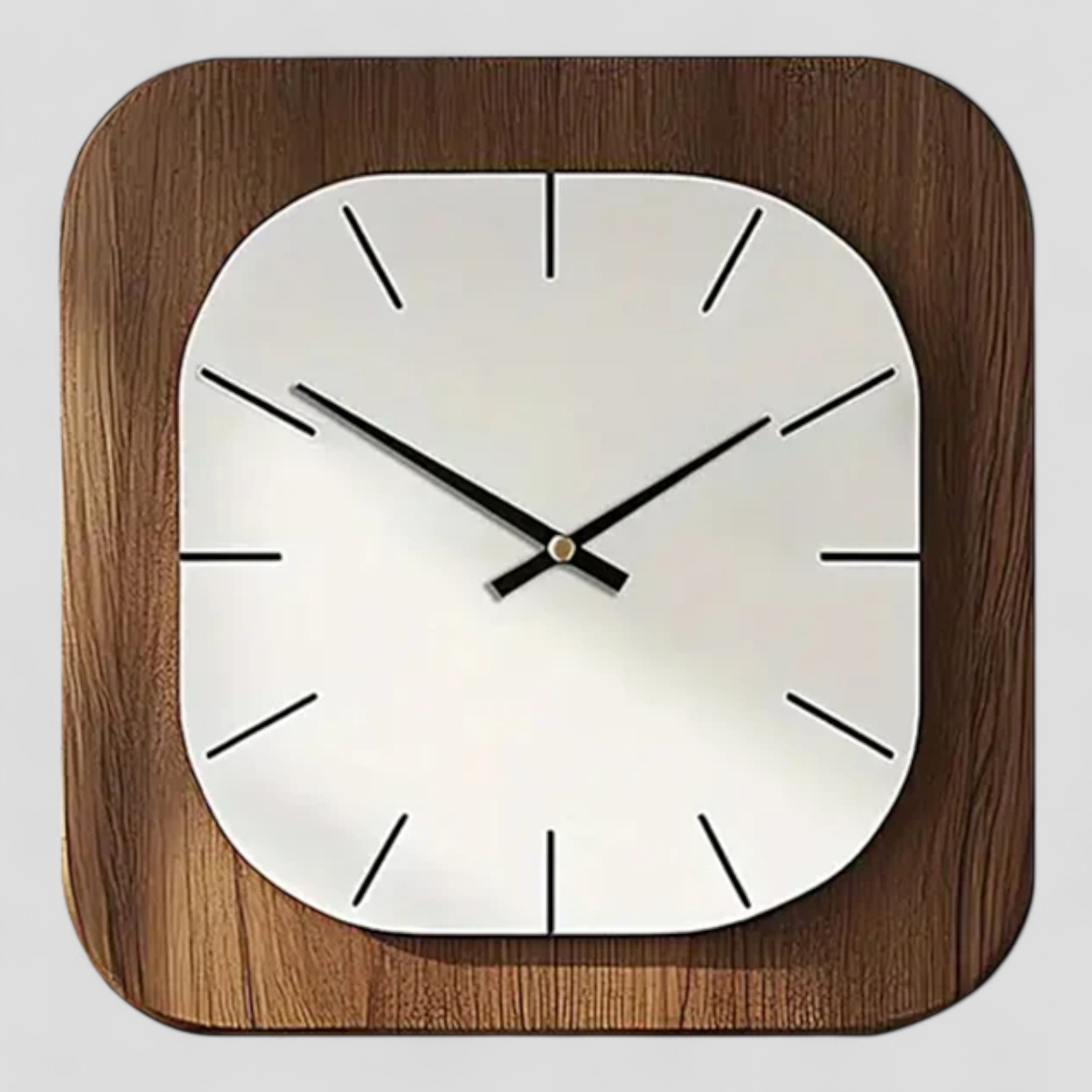Horloges murales : Horloge Murale Design Silencieuse Carrée Bois dans de Marche Lino