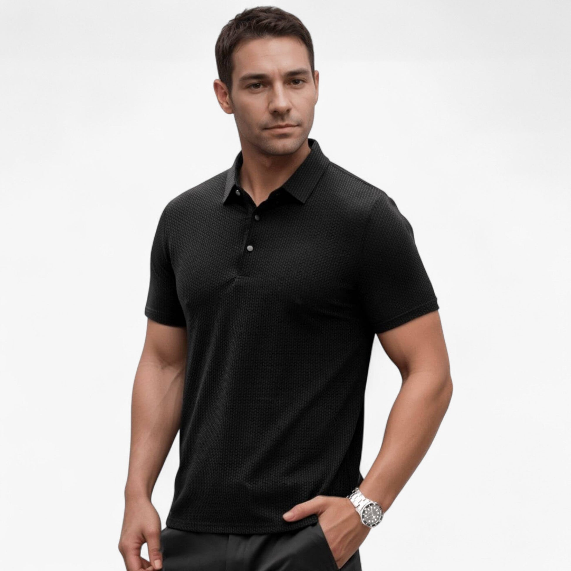 Polo homme respirant en coton doux à manches courtes pour l'été