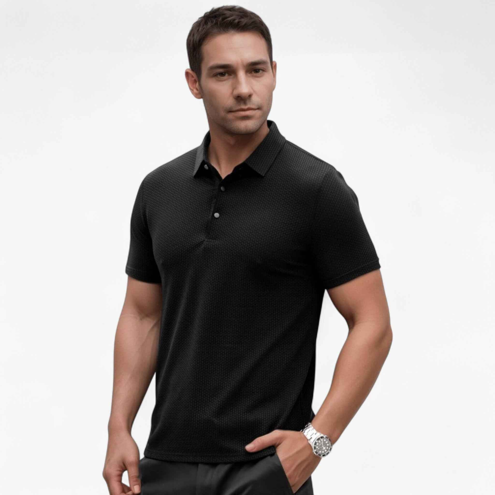 Polo Hommes Respirant en Coton Doux à Manches Courtes pour l'Été