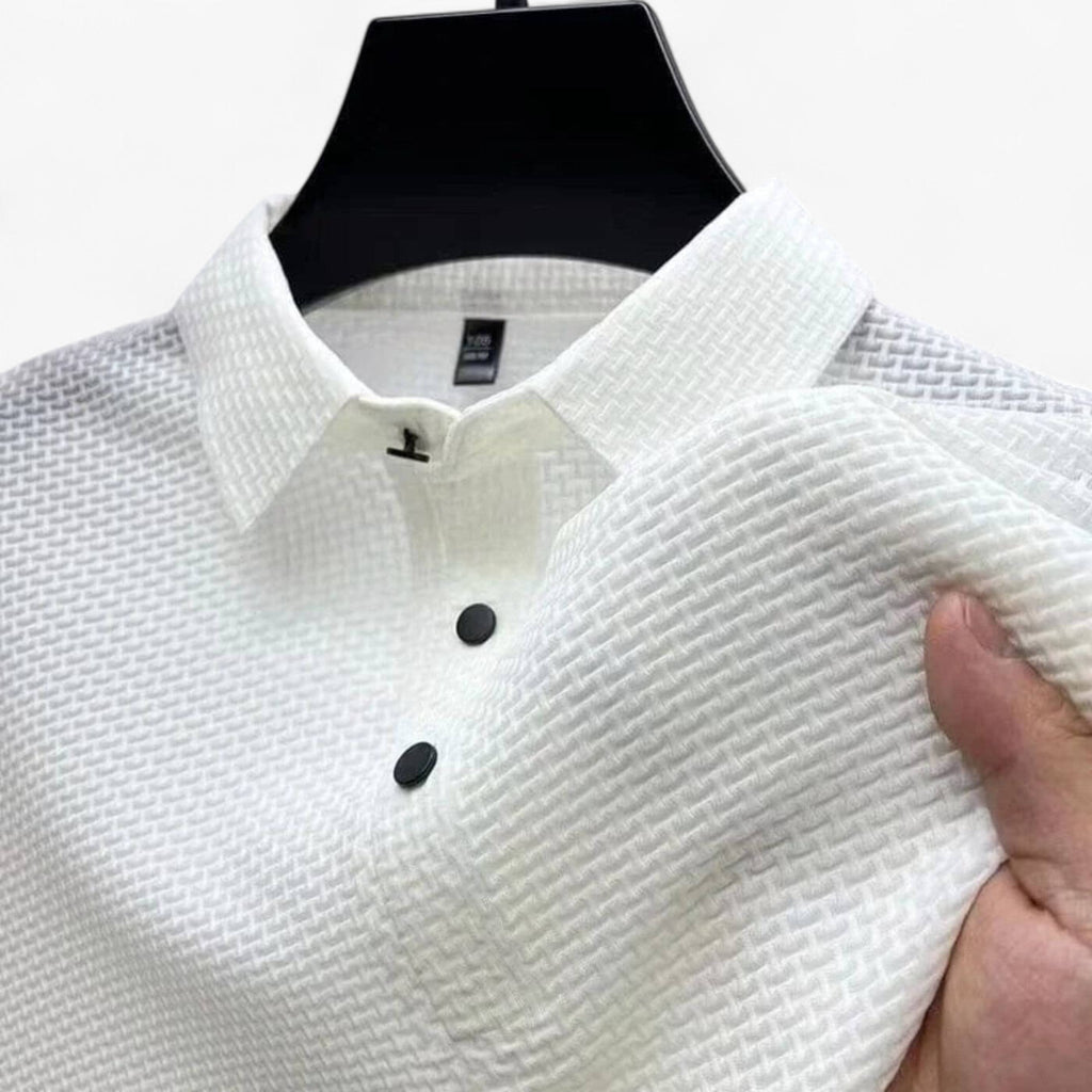 Polo homme respirant en coton doux à manches courtes pour l'été