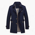 Manteau Homme Élégant en Coton et Cuir, Chaud, Plusieurs Couleurs et Tailles