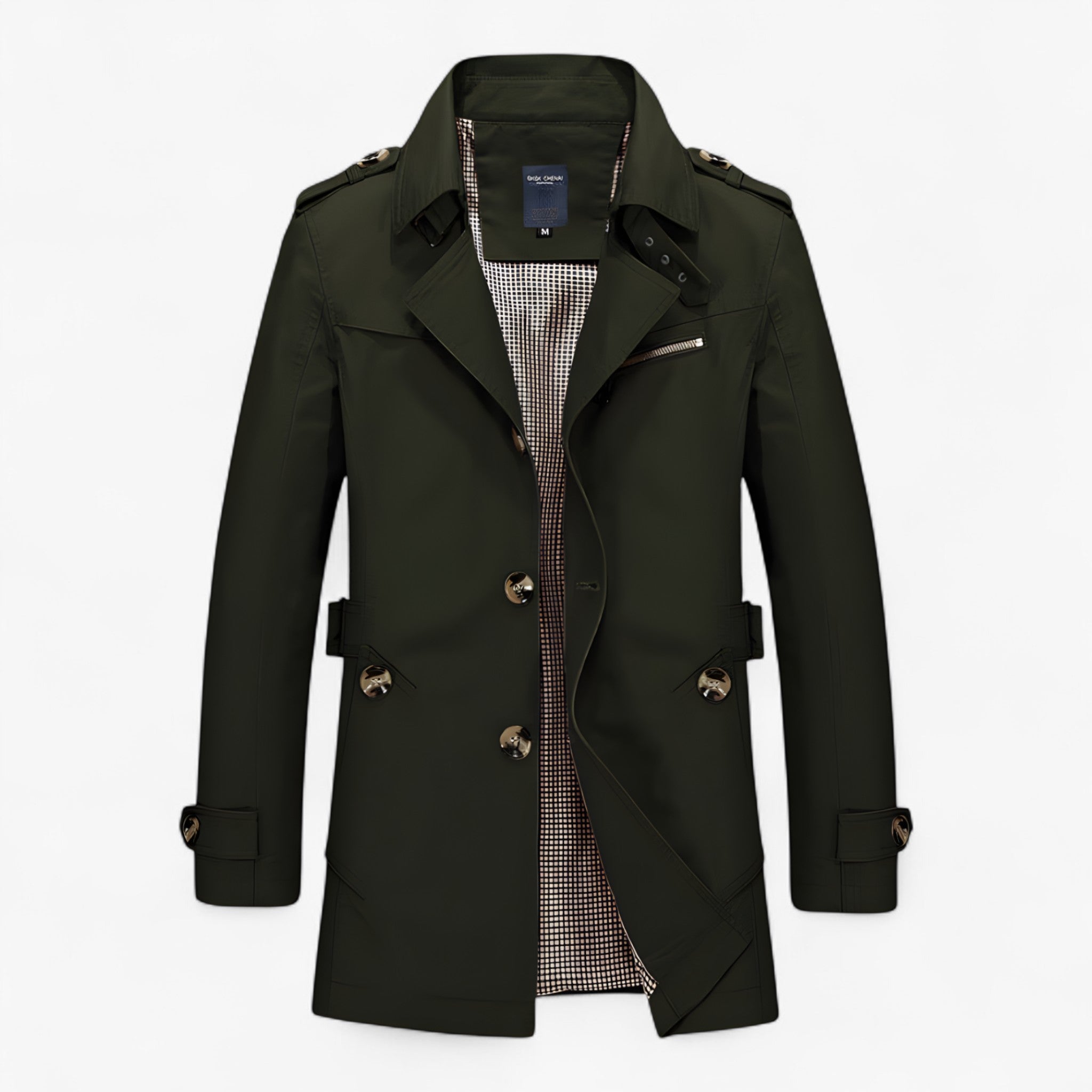 Men's Coats & Jackets : Manteau Homme Élégant en Coton et Cuir, Chaud, Plusieurs Couleurs et Tailles dans Vert militaire de Marche Lino