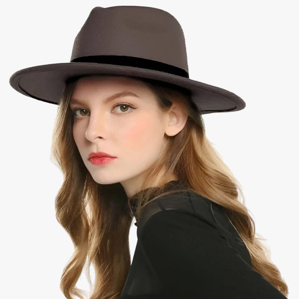 Chapeau Fedora Homme en Laine Gris Foncé Élégant - Classique et Polyvalent
