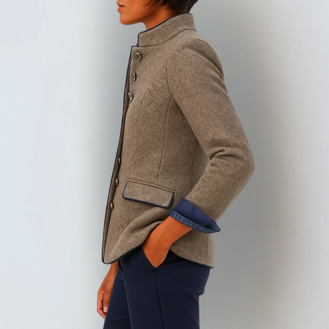 Cardigans pour femmes : Cardigan Élégant à Col Montant pour Femme dans de Marche Lino