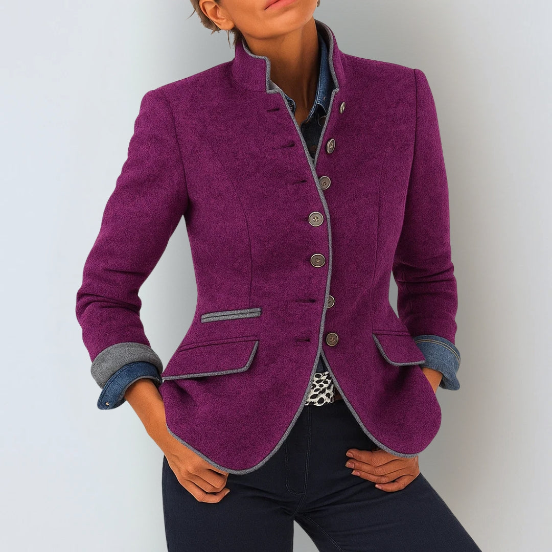 Cardigans pour femmes : Cardigan Élégant à Col Montant pour Femme dans de Marche Lino