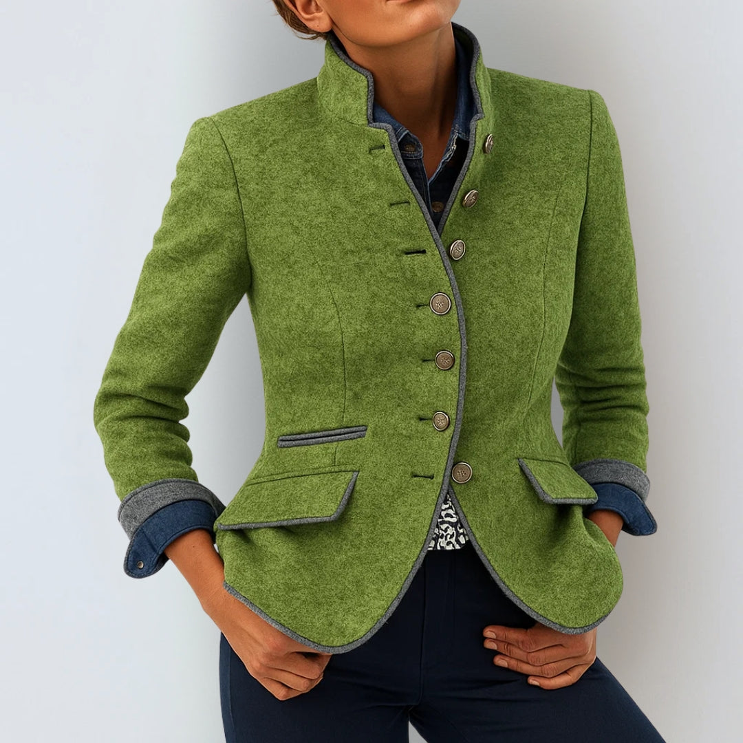 Cardigans pour femmes : Cardigan Élégant à Col Montant pour Femme dans de Marche Lino