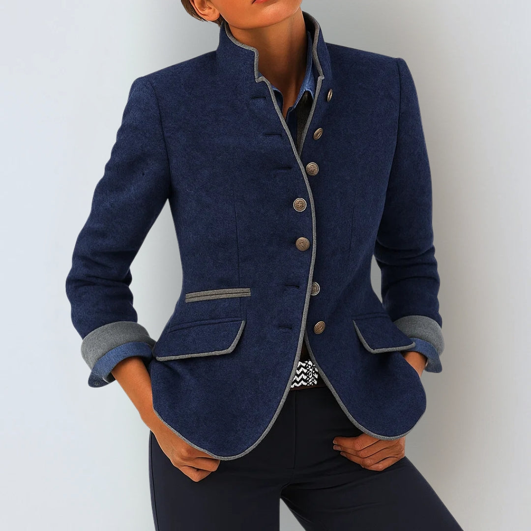 Cardigans pour femmes : Cardigan Élégant à Col Montant pour Femme dans de Marche Lino