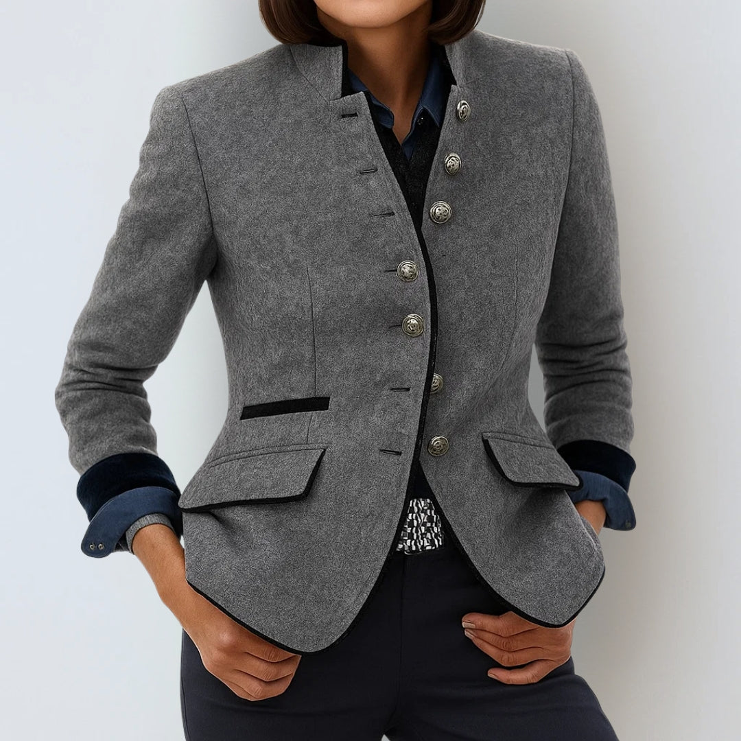 Cardigans pour femmes : Cardigan Élégant à Col Montant pour Femme dans de Marche Lino