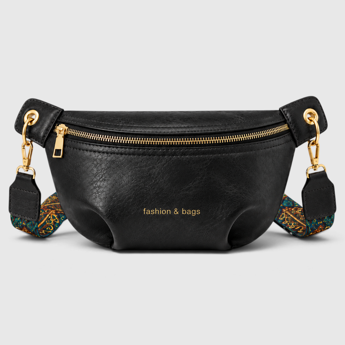 Sling Bag : Sac Banane Tendance en Cuir PU avec Sangle Large – Parfait au Quotidien dans Noir de Marche Lino