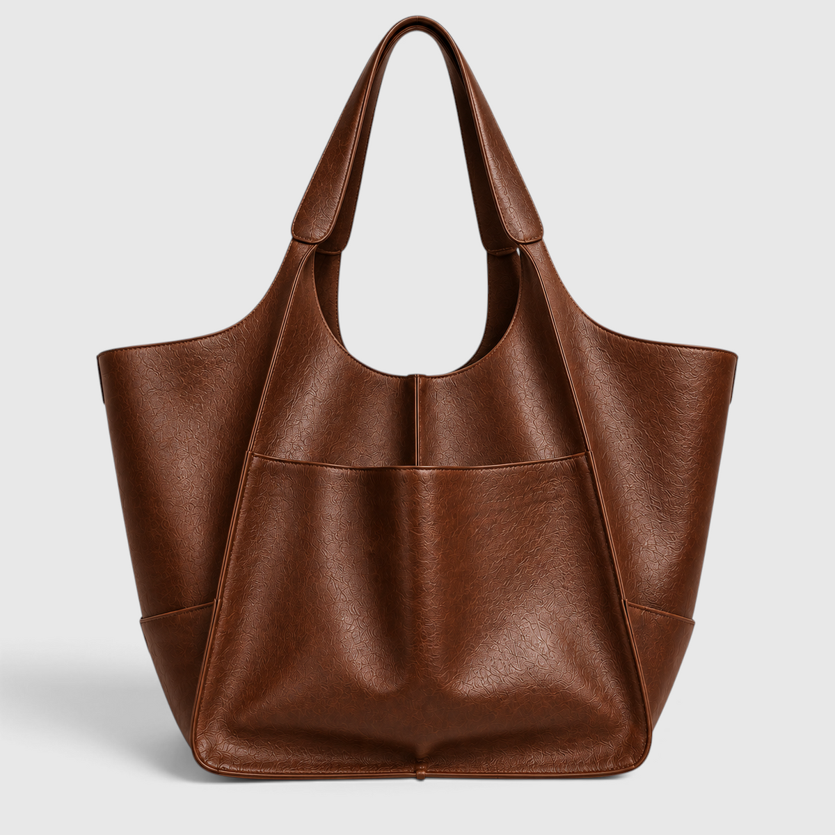 Tote Bag : Sac Cabas Vintage Oversize dans Marron Café de Marche Lino