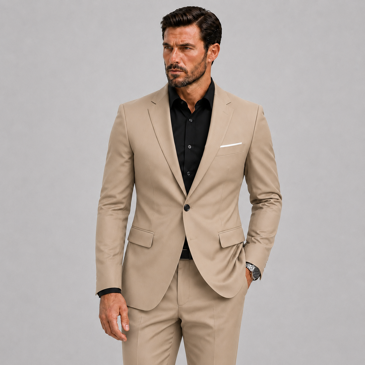 Heren Slim-Fit Kostuum voor Bruiloften en Formele Gelegenheden