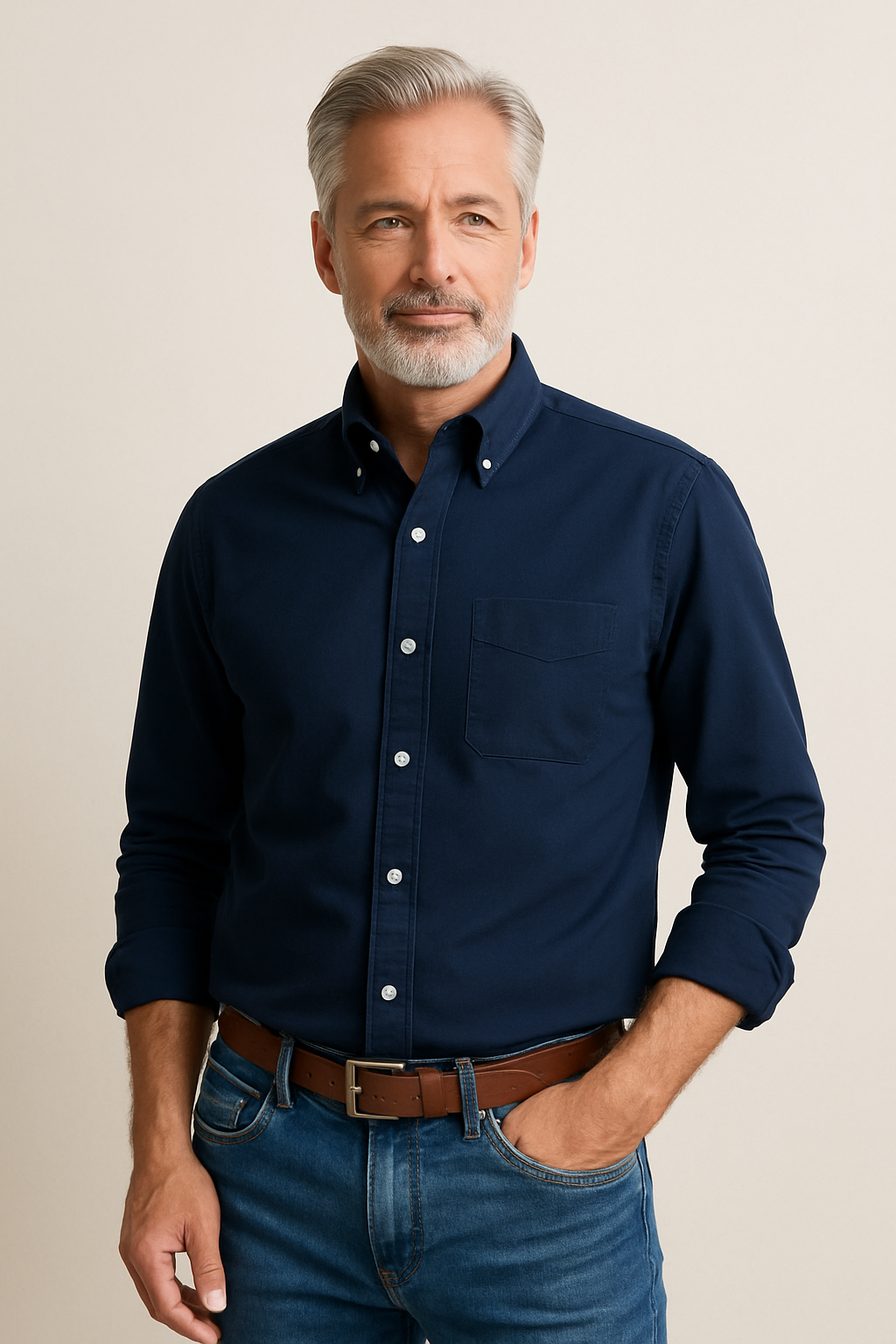 Chemise classique en coton à manches longues - Style intemporel en plusieurs couleurs
