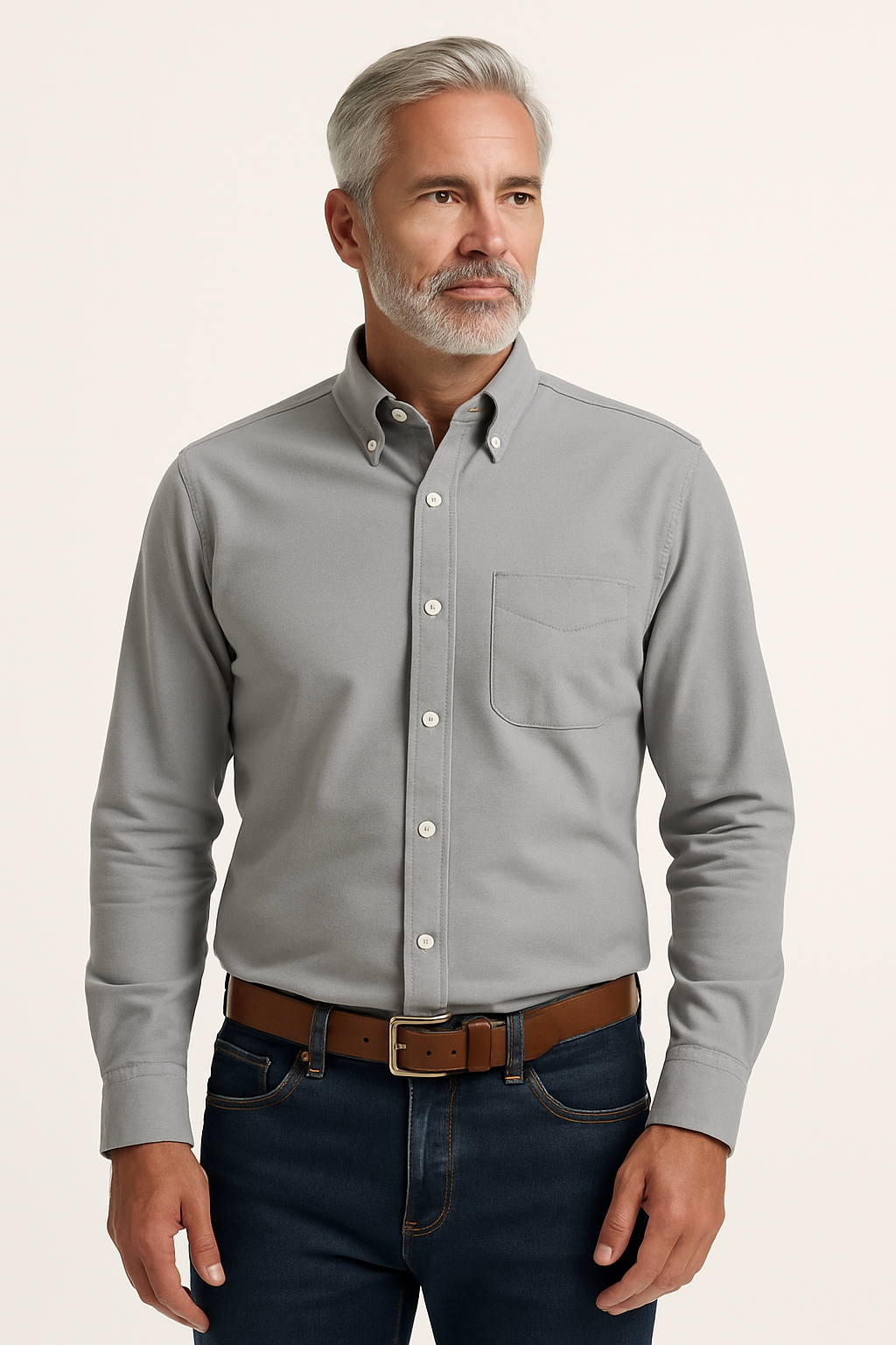 Chemise classique en coton à manches longues - Style intemporel en plusieurs couleurs