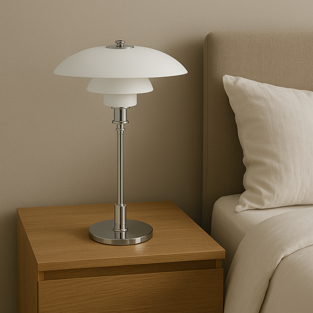 Lampe de table design danois moderne - Abat-jour superposé, LED