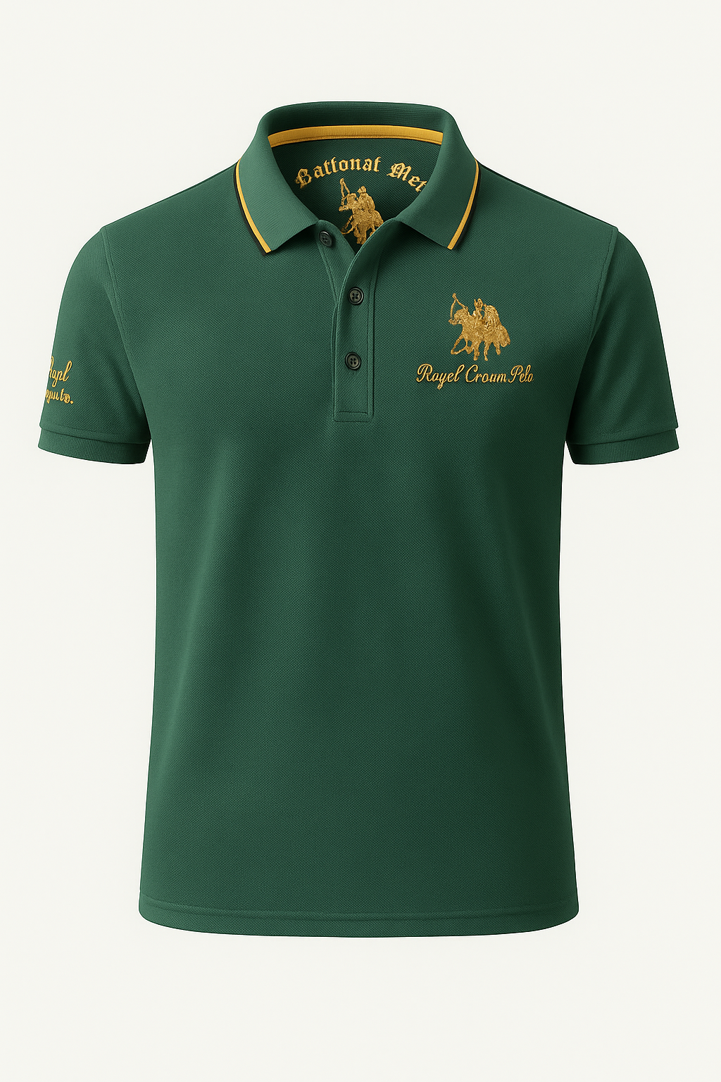 Men's Top Clothes : Polo Homme Brodé en Coton Piqué à Contraste - Coupe Regular, Plusieurs Couleurs dans Vert de Marche Lino