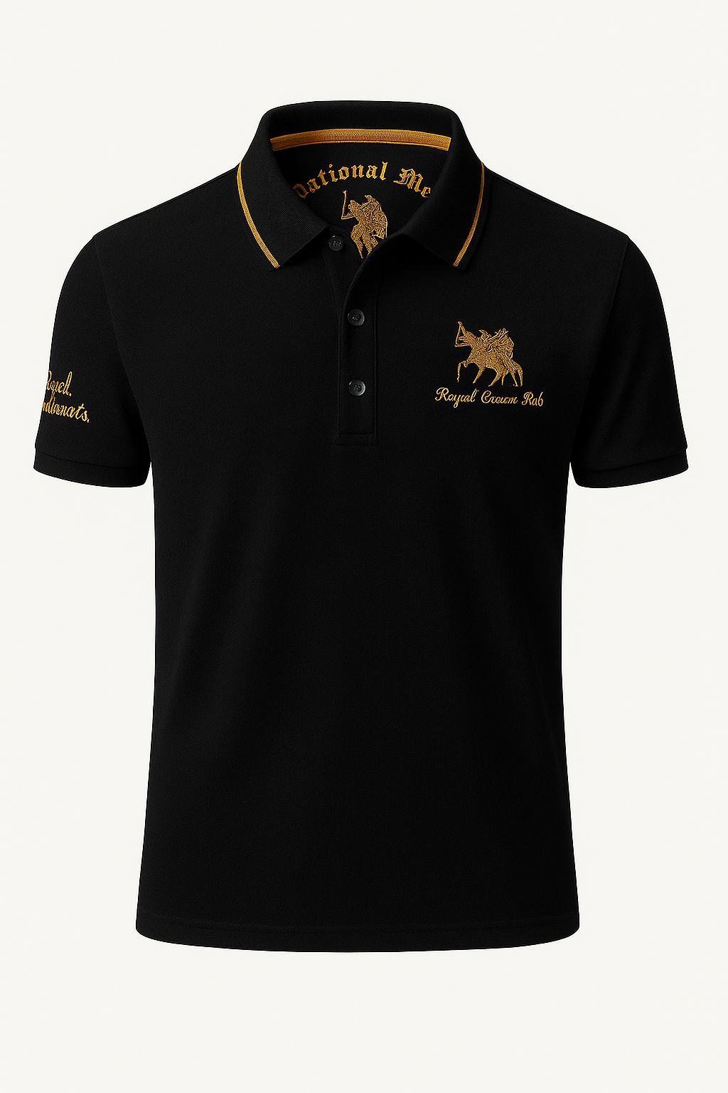 Men's Top Clothes : Polo Homme Brodé en Coton Piqué à Contraste - Coupe Regular, Plusieurs Couleurs dans Néron de Marche Lino